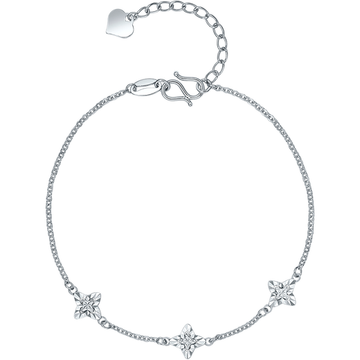 Saturday Fortune PT950 platinum bracelet for women, platinum Samsung four-leaf clover, birthday gift for girlfriend B0721636, about 2.92g