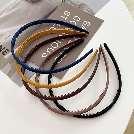 New fashion versatile headband for women, simple toothed anti-slip forehead broken hair press hair wash face thin headband hair accessories for women black