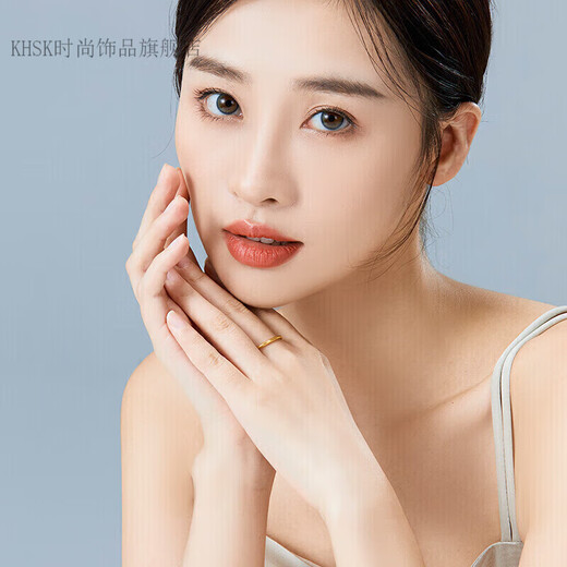 KHSK Old Phoenix 999 Gold Pure Gold Ring Sansheng III Ring for Men and Women Valentine's Day Gift (Pure Gold 999) No. 21 Ring 1g