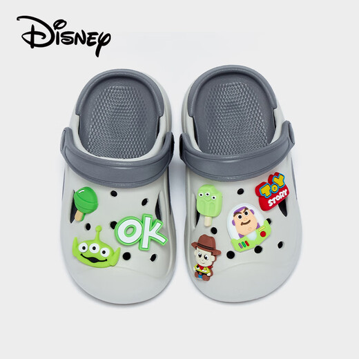 迪士尼（Disney）儿童洞洞鞋夏季透气凉鞋 浅灰-巴斯光年 26 -27码适合脚长16cm