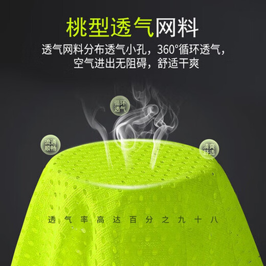Reflective vest safety construction fluorescent yellow vest sanitation work clothes transportation Meituan mesh cycling jacket printing mesh fluorescent yellow (10 pieces)