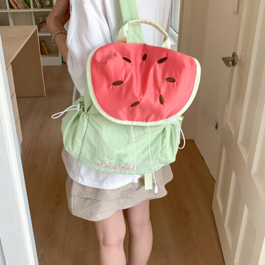 Neuer Sommerkontrast Mini -Rucksack für weibliche Student Guava Pendeln süße kleine Schoolbag kleine Rucksack Wassermelone großer Größe