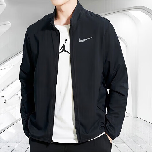 Nike (Nike) Shop Shop Chaqueta de nave Spring Men's Spring and Summer Nuevo transpirable a prueba de viento y cálido cálido de collar Sportswear FB7500-010 Fibra de poliéster/poliéster M