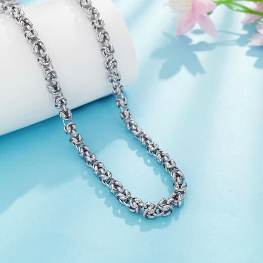 Lao Fengxiang platinum necklace men's pt950 double faucet platinum chain for boyfriend and husband anniversary birthday gift 2025, about 47.07g - chain length 62cm