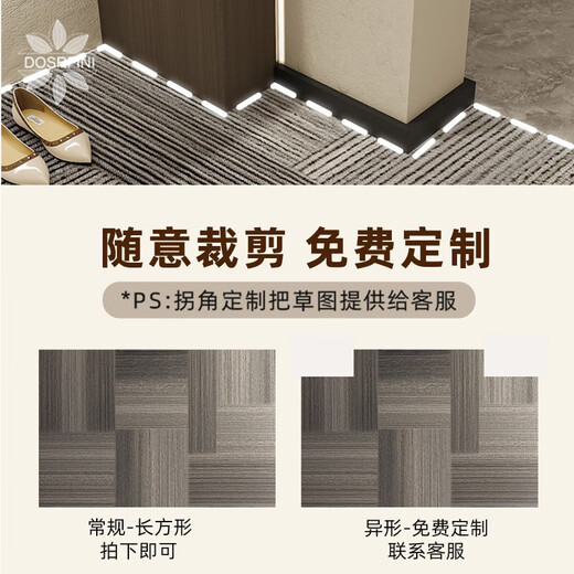 Japanese entrance door floor mat 2025 new style entrance door foot mat anti-slip entrance door exterior door mat porch carpet Gray-15271 80cm*120cm [small size]