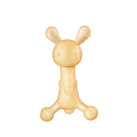 Shixi's rabbit teether and molar stick for infants and toddlers in the oral period 0-6 months anti-eating hand chewing gum and teeth grinding nano silver rabbit teether + box + chain + soothing teether