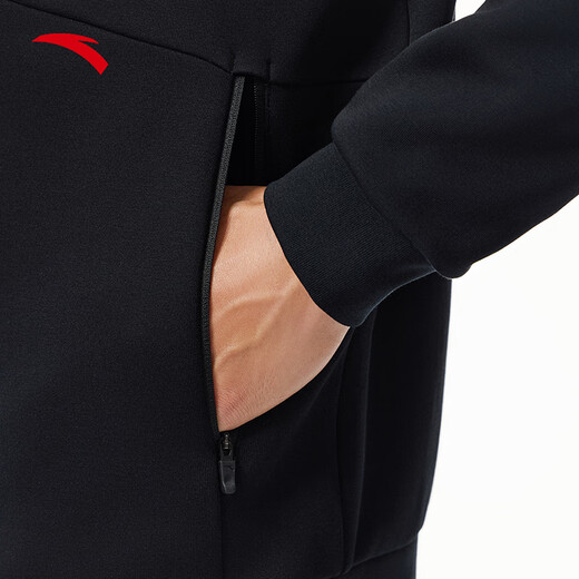 ANTA (ANTA) Stand Collar Executive Jacket Men's 25th Autumn Commuting Fashion Casual Sports Jacket Top 152547706 Basic Black-2 L (Male 175)