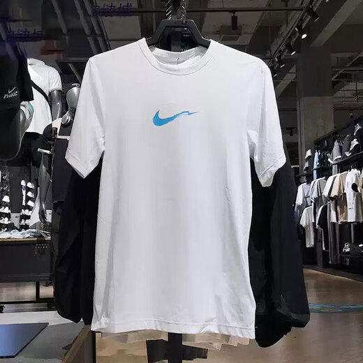 Nike Ropa para hombres de manga corta 2025 Summer Nuevo deportes al aire libre Burnisco transpirable y confortable Camiseta informal
