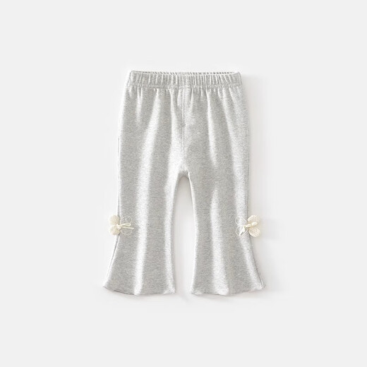 Bobu baby pants autumn 2025 new fashionable baby girl casual pants spring and autumn children's outer wear versatile leggings autumn [Grey] 712 80
