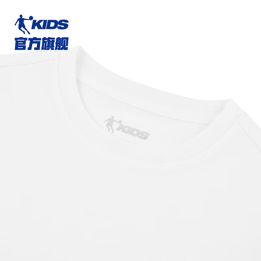 Jordan boys and girls universal long-sleeved T-shirt spring and autumn children's pure cotton long T round neck children's clothing white 150