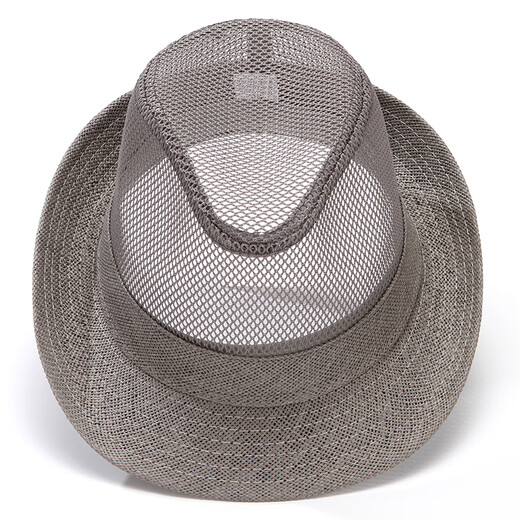 Hengyuanxiang middle-aged and elderly hat men's summer top hat sun hat cool hat casual outdoor mesh dad summer breathable straw hat style two shallow khaki M (56-58cm) adjustable