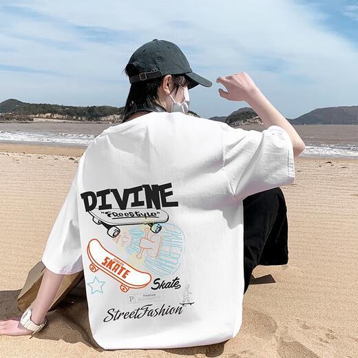 Yicai Bay Teenager T-Shirt für Männer, Junior- und Senior High School-Schüler Sommer Teenager kurzärmeliges T-Shirt für Männer 2025 Neues hübsches, trendiges Design 3899 Schwarz One Size M M.