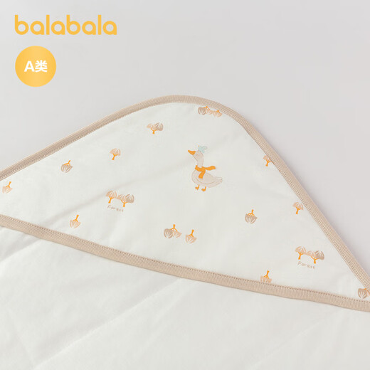 Balabala shopping mall same style baby blanket newborn blanket 2025 new style breathable comfortable cute cute white coffee tone 00315 90x90cm