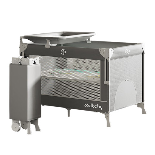 Coolbaby crib removable 0-3 years old multifunctional splicing bed foldable 5 basic model bed + folding mattress + storage basket