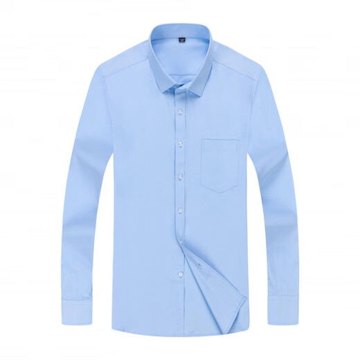 Yager Flaggschiff offizielles Geschäft Langarmiertes Hemd für Herren Frühlings- und Herbst-Baumwoll-nicht-Scenen- und Anti-Falten-Business-Business Formal Striped Plaid Professional Shirt 6626 [blau breites Plaid] 39 Gewicht 125-130jin [Jin gleich 0,5 kg]