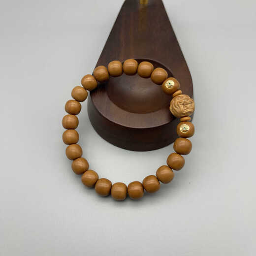 OUOETY remote collection boutique old-style monkey head walnut bracelet with inlaid gold label and engraved evil monk accessories engraved evil monk accessories