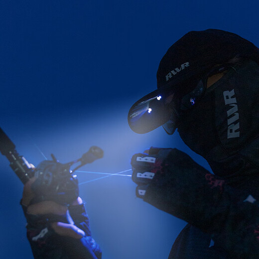 RVVRRVVR new ultra-long battery life all-in-one light cap Luya fishing hat men's outdoor night fishing baseball cap with light breathable black