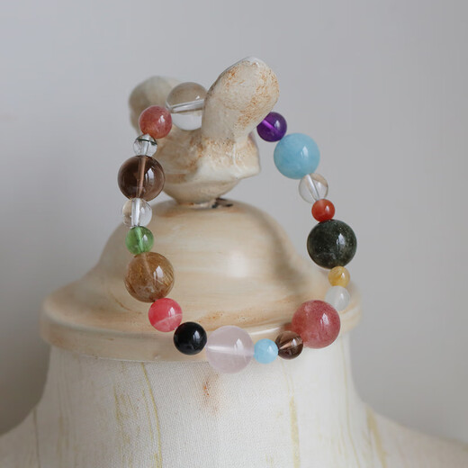 
CAOX Yuzu Hanyu same natural Duobao Hair Crystal Aquamarine Strawberry Crystal Crystal Men and Women Couple Bracelet 12D14124