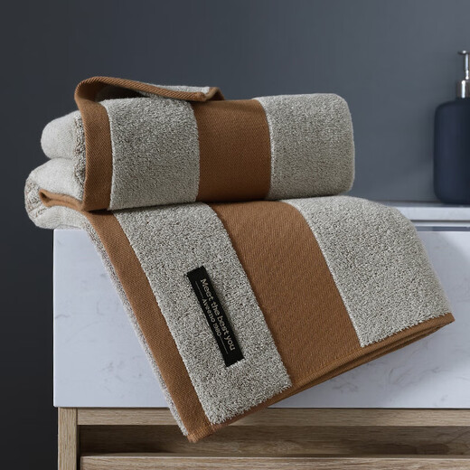 Pure cotton towel yarn-dyed men's bath towel shower face towel 100% cotton adult home bath soft skin-friendly water absorbent 0586 bath towel-blue 70*140cm 1 pack