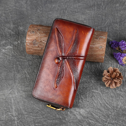 Goyn Wallet Frauen langes Leder 2022 Neue Kupplung Trendy Retro-Taschen Top-Schicht Cowhide grenzüberschreitend einteilig Versand Blau