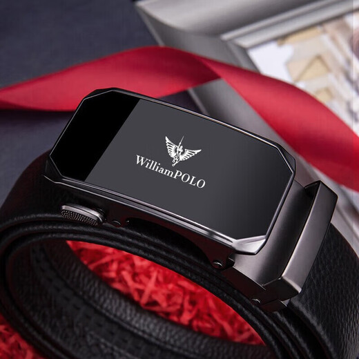 WILLIAMPOLO Emperor Paul belt men's first-layer cowhide automatic buckle belt men's pants belt gun color Valentine's Day birthday gift