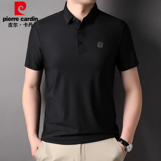 皮尔卡丹（pierre cardin）轻奢高端短袖T恤男冰 丝夏季新款翻领桑蚕丝休闲薄款POLO衫通勤 天蓝色1 EYY   1421 M 165