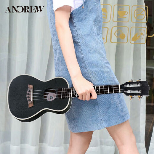 
Zani 23-inch ukulele boy and girl beginner Ukulele black ukulele small guitar 26-inch black classic + big gift bag