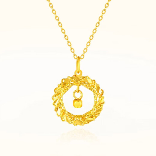 Chuhuang Pendant Women's Necklace Clavicle Chain 9999 Pure Gold Silver Neck Valentine's Day Gift for Girlfriend and Wife Birthday Dream Catcher Pendant 0.5g