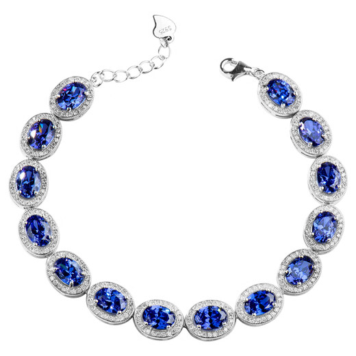 DL 1998 Fat Donglai quality sapphire bracelet for women s925 silver new style versatile pavé blue zircon tanzanite crystal 925 silver bracelet 17-20 cm adjustable