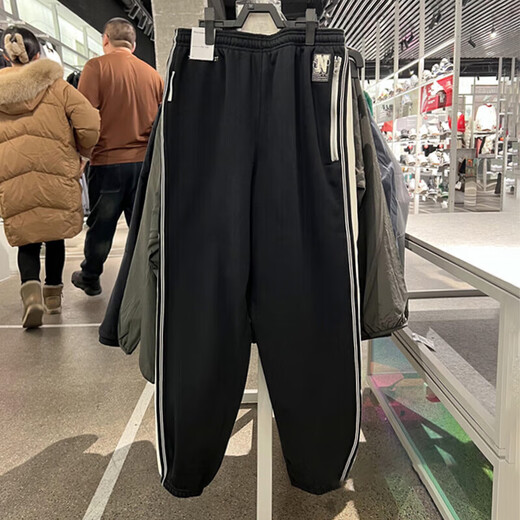 Nike (NIKE) official sports pants men's pants autumn and winter new fashion casual pants knitted plus velvet warm comfortable small feet pants trousers HJ3884-010 black/inner plus velvet S
