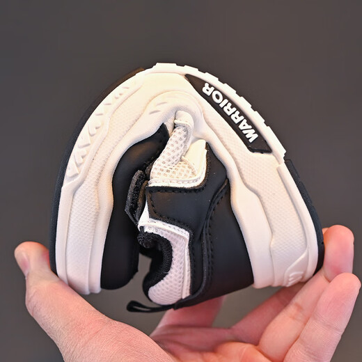 Huili children's shoes, low top mesh panel shoes, small white shoes, boys and girls sports shoes, WZCL1345 white and black 35