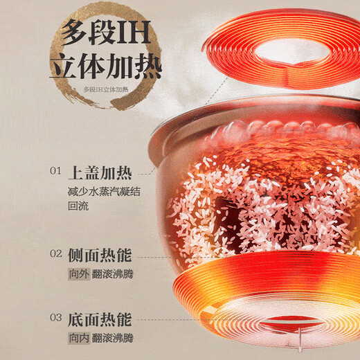 Toshiba staatliche Subvention neues Produkt Xiaobailu Pro Vakuum-Reiskocher importierte Binchotan-Holzkohle-Auskleidung mehrstufige IH-Heizung 3-6 Personen 4 Liter Energieeffizienz der ersten Stufe Xiaobai Pro Reiskocher 4L