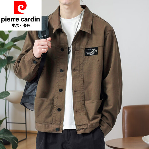 Pierre Cardin Jacket Herren Frühling und Herbst 2025 Neues Hemd Revers Herumn Herren Work Jacket Frühherbst Jacke Top [Upgrade-Version] K12806 Black 5XL [Empfohlen 180-200jin [Jin Equals Equals 0,5 kg]]