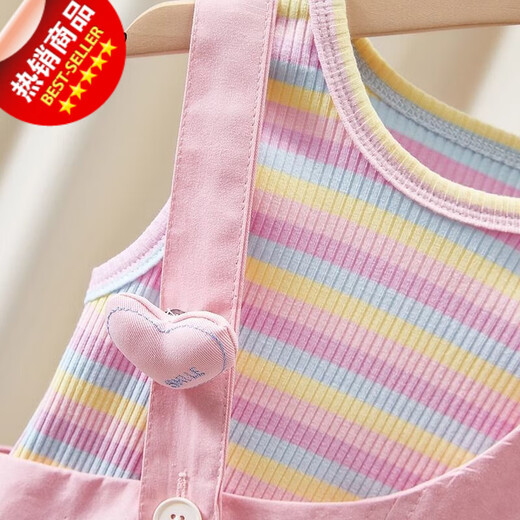 Advsus Girls Overalls Anzugs Sommer 2025 Neue Kinder Kleidung modische dünne Mädchen Baby Sommer zweiteiliger Pinkanzug 120