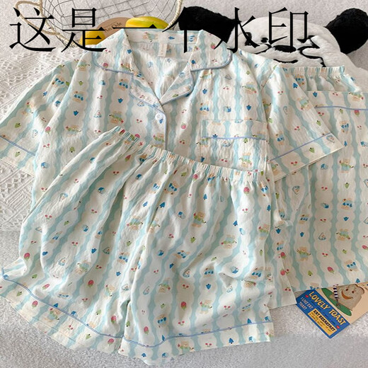 Conjunto de tres piezas de pijamas de oso de cerezo para mujeres en el verano Cloud de algodón de algodón de algodón suelto de algodón de algodón suelto de algodón de verano