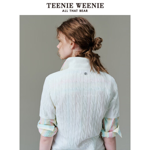 TEENIE WEENIETeenieWeenie小熊针织短袖女装春夏新款老钱风复古polo衫毛衣T恤 白色 165 160_S