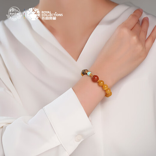 Potala Palace beeswax bracelet for men and women, Nanhong transfer beads, amber bracelet, new Chinese style jewelry, birthday gift for boyfriend