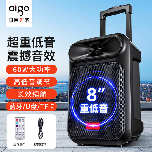 Patriot S55 8-inch square dance audio high-power portable outdoor bass bluetooth speaker karaoke high-volume mobile trolley speaker outdoor performance equipment standard version