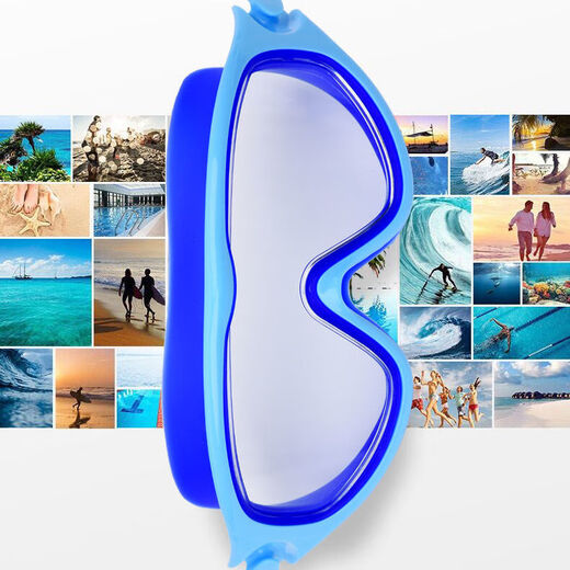Raft core children's diving goggles swimming goggles HD waterproof anti-fog swimming goggles large frame boys and girls swimming cap set diving suit large frame blue swimming goggles nose clip earplugs U swimming cap arm ring swimming bag