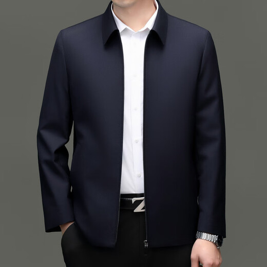Ehangy International Luxury Marque Men de haute qualité Veste usée de haute qualité Leadership de printemps et d'été d'âge moyen et de veste de cadres administratifs Tendance marine bleu marine