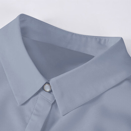 
Washing hip skirt professional suit gray shirt suit waist-closing top high-end front desk work administrative work clothes summer gray short-sleeved shirt (17087) S