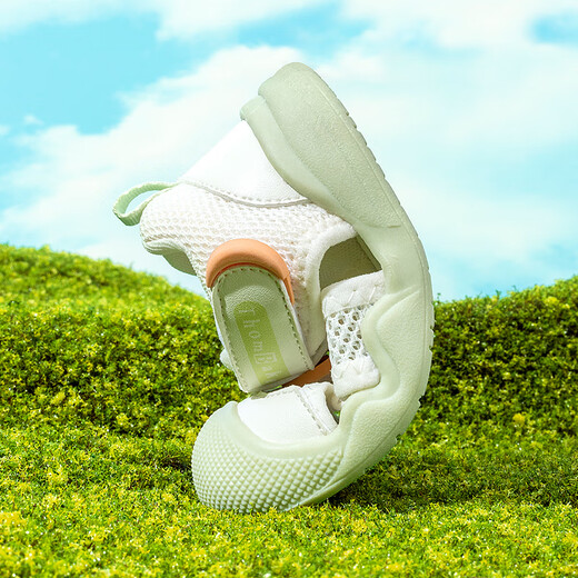 Sandalias de bebé tombek zapatos para niños pequeños zapatos de malla anti-slip suave calzado anti-kick zapatos de bebé luz verde 18