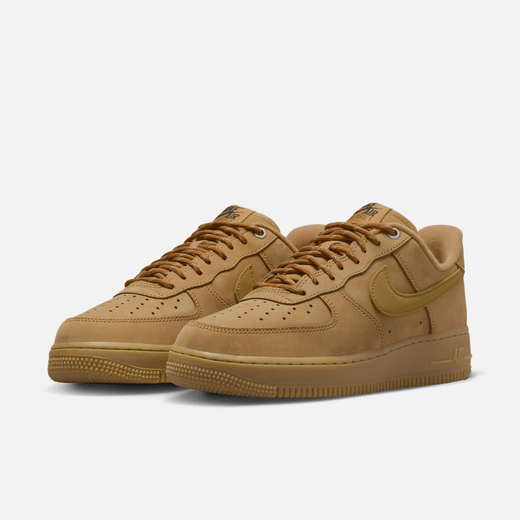 Nike (NIKE) official AIR FORCE 1 Women's Air Force No. 1 Sports Shoes Glue Sole FZ7372 200 Linen/Wheat Yellow/Rubber Light Brown/Black/Team Gold 38.5