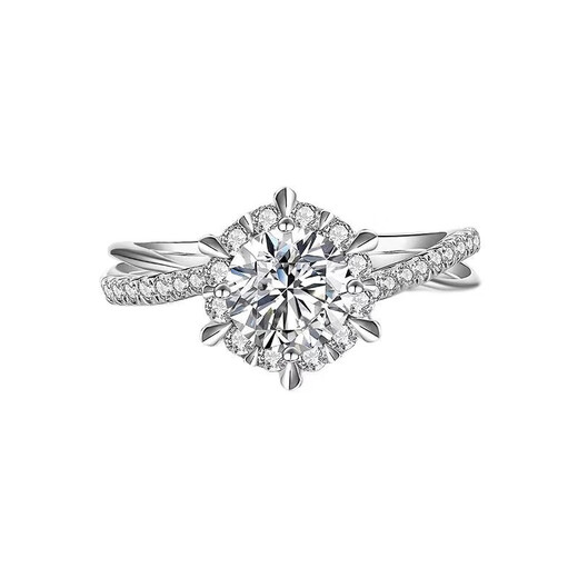 Pt950 platinum moissanite color ring for women, light luxury, high-grade six-claw 50-point diamond, true proposal, engagement, wedding diamond, Star Weaver Ring 50-point, light luxury model, the default live mouth can be adjusted in size