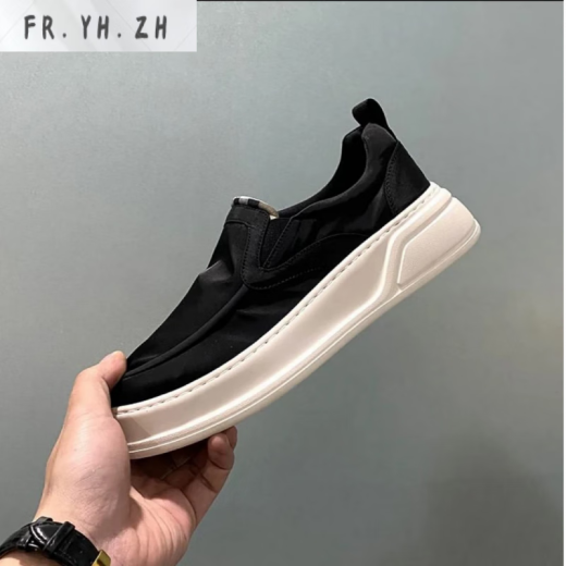 FR.YH.ZH原熙社团男鞋夏季新款男士透气一脚蹬懒人布鞋时尚百搭潮流休闲鞋 1105-黑色 38