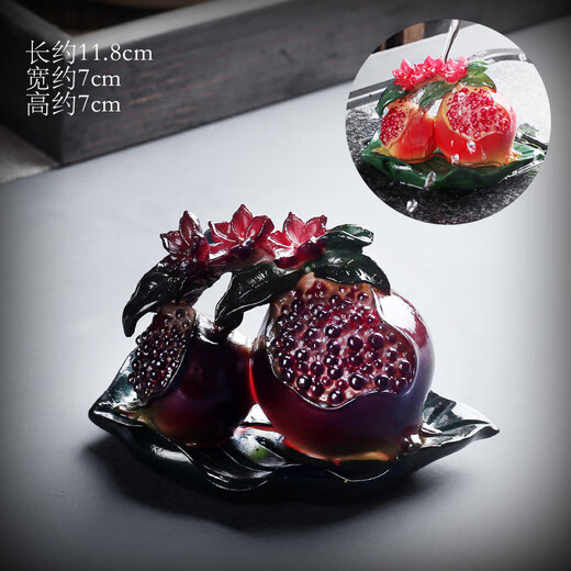 SMVP Shishi Ruyi Color Changing Tea Pet Ornament Boutique Can Raise Persimmon Pomegranate Tea Play Tea Treasure Tea Table Tea Table Tea Ceremony Shishi Ruyi (Persimmon)