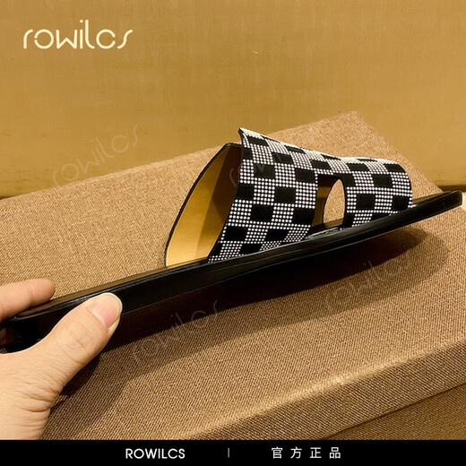 Rowilcs Brand Slippers para hombres Sandalias de verano de la moda de cuero de vaca
