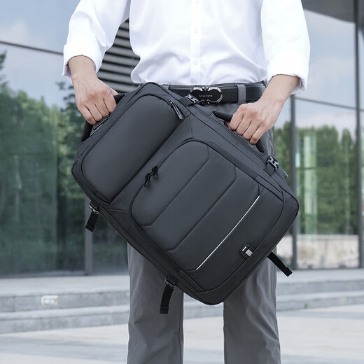 Nueva mochila de gran capacidad para la mochila de negocios masculinos expansión multifuncional bolsa de viajes bolsas de computadora al estudiante bolso de computadora en negros