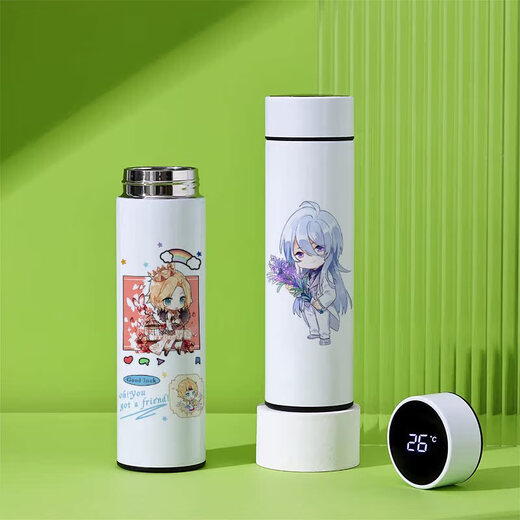 Chengliu Zeit- und Weltraummalerei Reisende Anime Peripheral Smart Thermos Cup Ain Luo Xia Ye Xuan Lu Chen Si Lan Water Cup Kinder gewöhnliche nicht-duftende Tasse 480 ml XW3884 Lu Chen