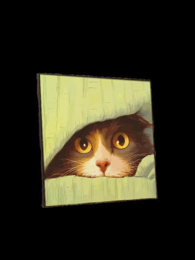 三栖虎可爱猫咪diy填充儿童涂色2024新款小尺寸手绘油彩装饰画 hy12804 80*80cm加厚内框+装饰外框